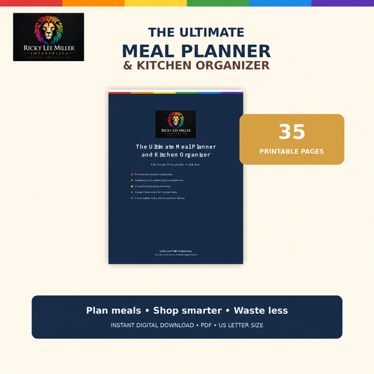 The Ultimate Meal Planner & Kitchen Organizer | 35-Page Printable PDF