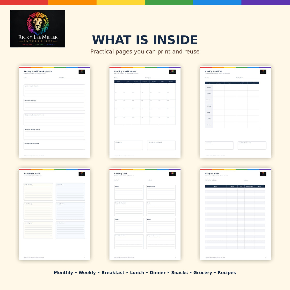 The Ultimate Meal Planner & Kitchen Organizer | 35-Page Printable PDF