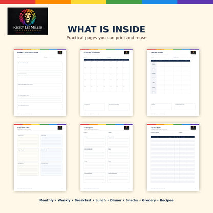 The Ultimate Meal Planner & Kitchen Organizer | 35-Page Printable PDF