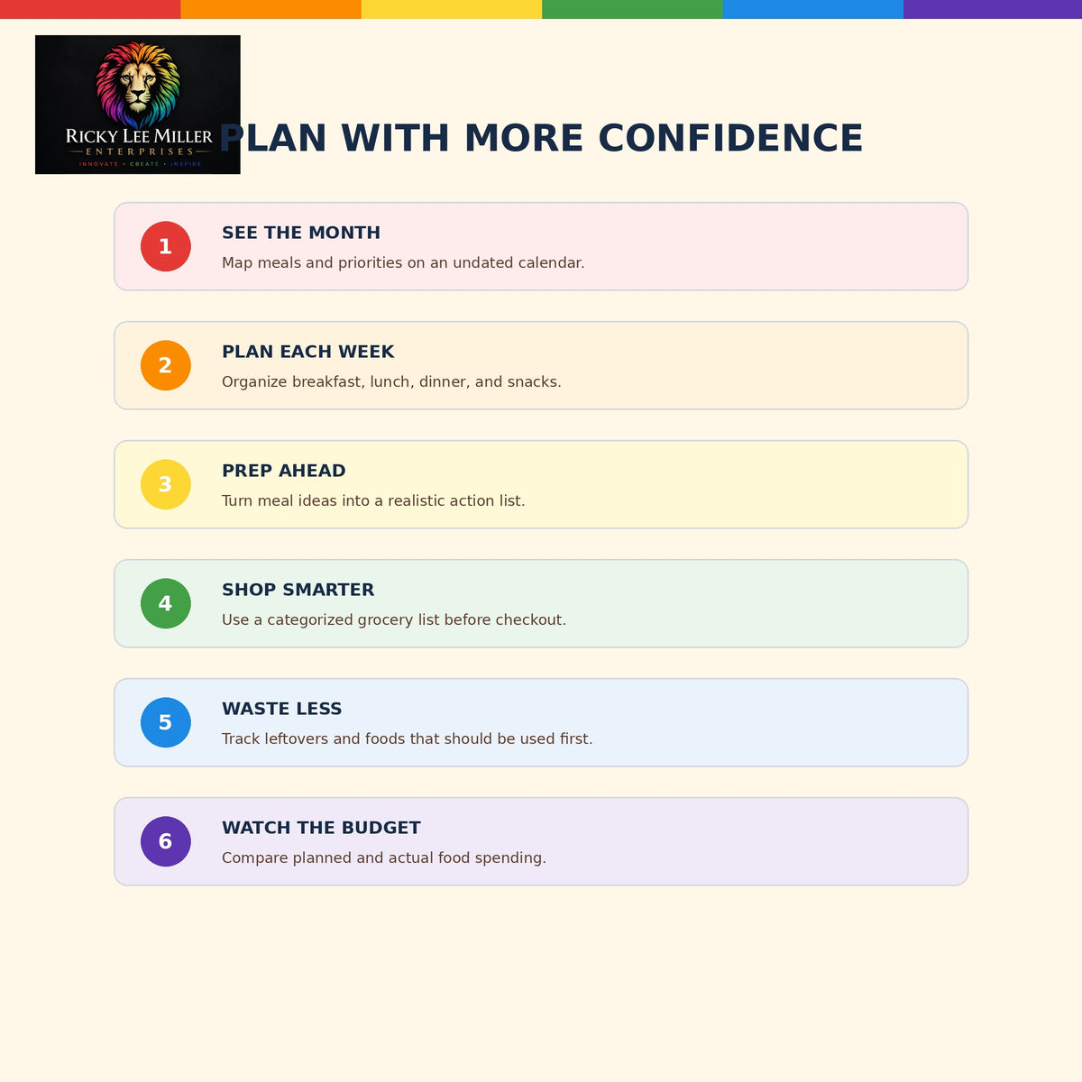Plan meals with confidence using the Monthly Meal Planning and Prep Workbook

