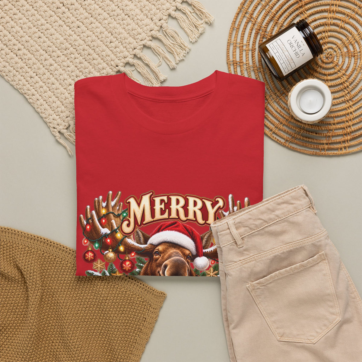 Merry Moosemas Christmas T-Shirt | Festive Moose Unisex Tee