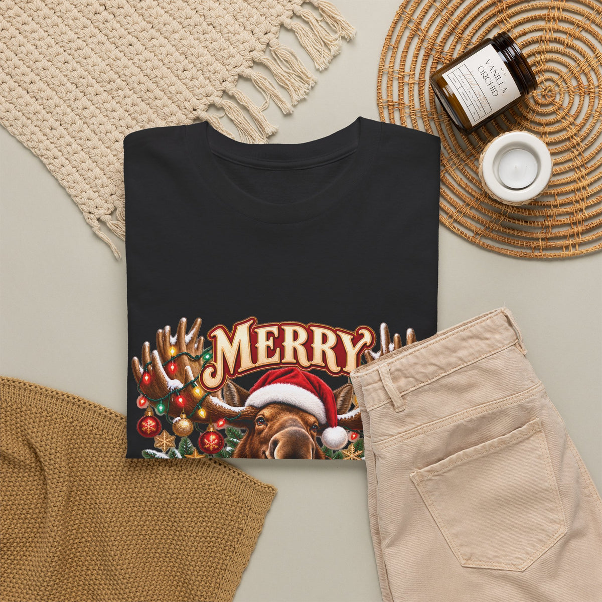 Merry Moosemas Christmas T-Shirt | Festive Moose Unisex Tee