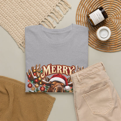 Merry Moosemas Christmas T-Shirt | Festive Moose Unisex Tee