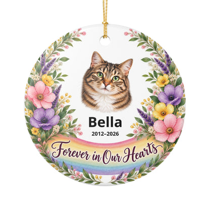 Personalized Pet Memorial Round Ornament | Forever in Our Hearts