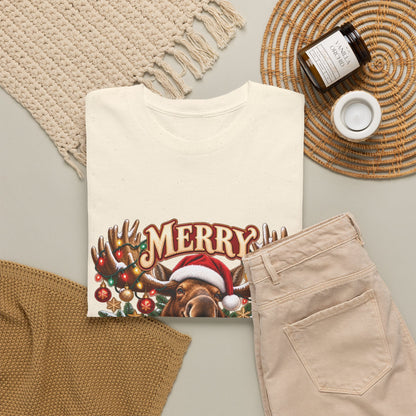 Merry Moosemas Christmas T-Shirt | Festive Moose Unisex Tee