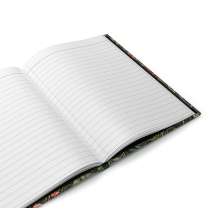 Personalized Floral Hardcover Journal | Custom Name Botanical Notebook | Teal, Lined Pages