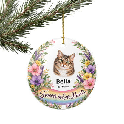 Personalized Pet Memorial Round Ornament | Forever in Our Hearts