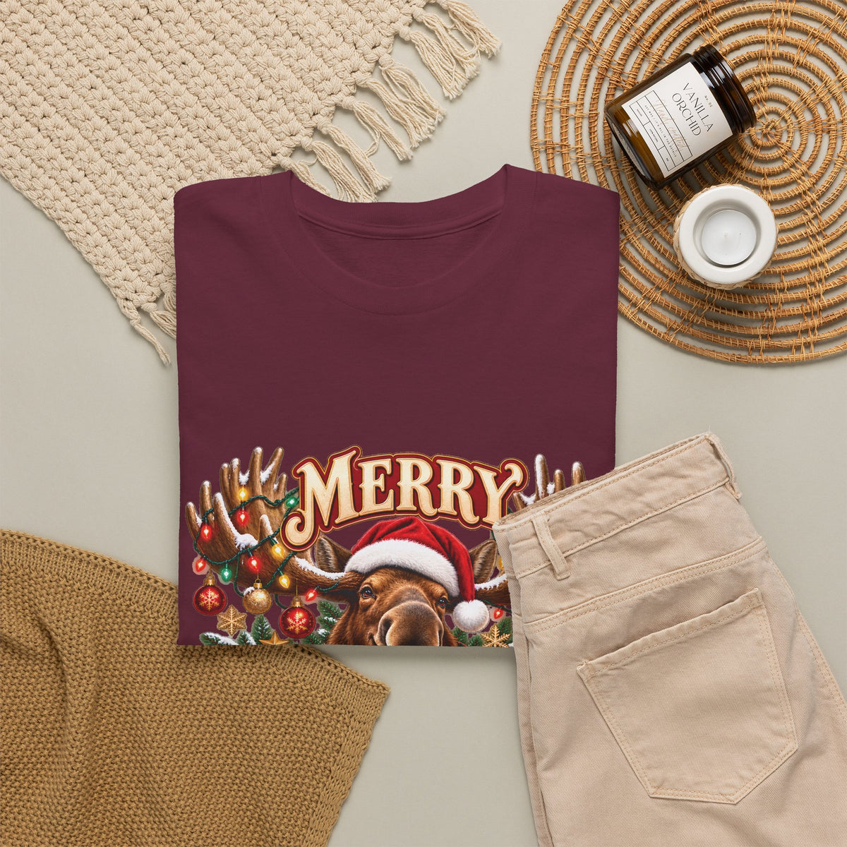 Merry Moosemas Christmas T-Shirt | Festive Moose Unisex Tee