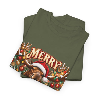 Merry Moosemas Christmas T-Shirt | Festive Moose Unisex Tee