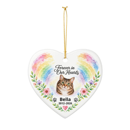 Personalized Pet Memorial Heart Ornament | Forever in Our Hearts
