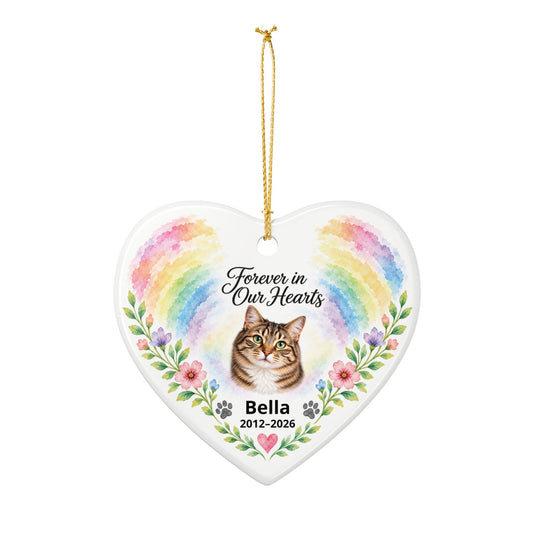 Personalized Pet Memorial Heart Ornament | Forever in Our Hearts