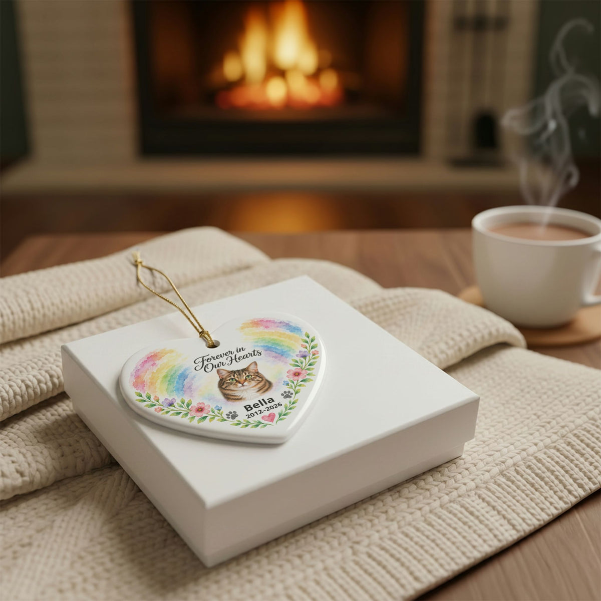 Personalized Pet Memorial Heart Ornament | Forever in Our Hearts