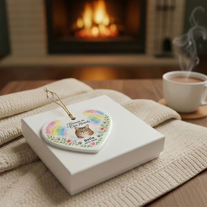 Personalized Pet Memorial Heart Ornament | Forever in Our Hearts