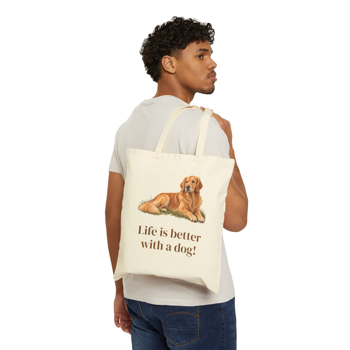 Golden Retriever Tote Bag | Life Is Better With a Dog | Dog Lover Gift