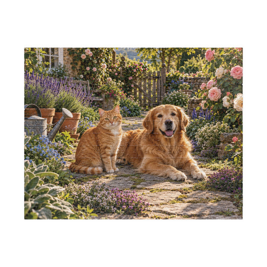 Cat & Dog Cottage Garden Jigsaw Puzzle | 252 or 520 Pieces | Animal Lover Gift