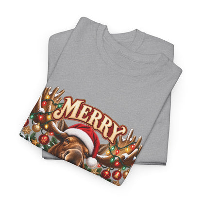 Merry Moosemas Christmas T-Shirt | Festive Moose Unisex Tee