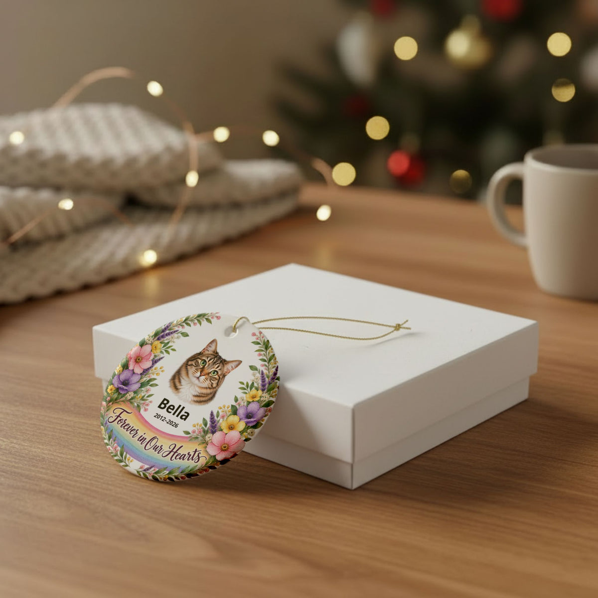 Personalized Pet Memorial Round Ornament | Forever in Our Hearts
