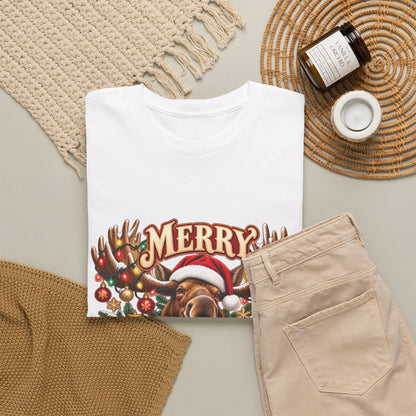 Merry Moosemas Christmas T-Shirt | Festive Moose Unisex Tee