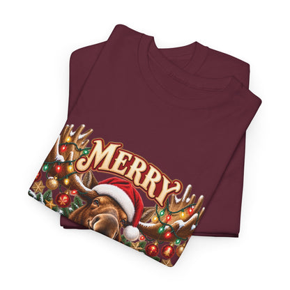 Merry Moosemas Christmas T-Shirt | Festive Moose Unisex Tee