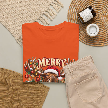 Merry Moosemas Christmas T-Shirt | Festive Moose Unisex Tee