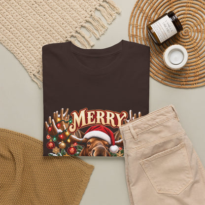 Merry Moosemas Christmas T-Shirt | Festive Moose Unisex Tee