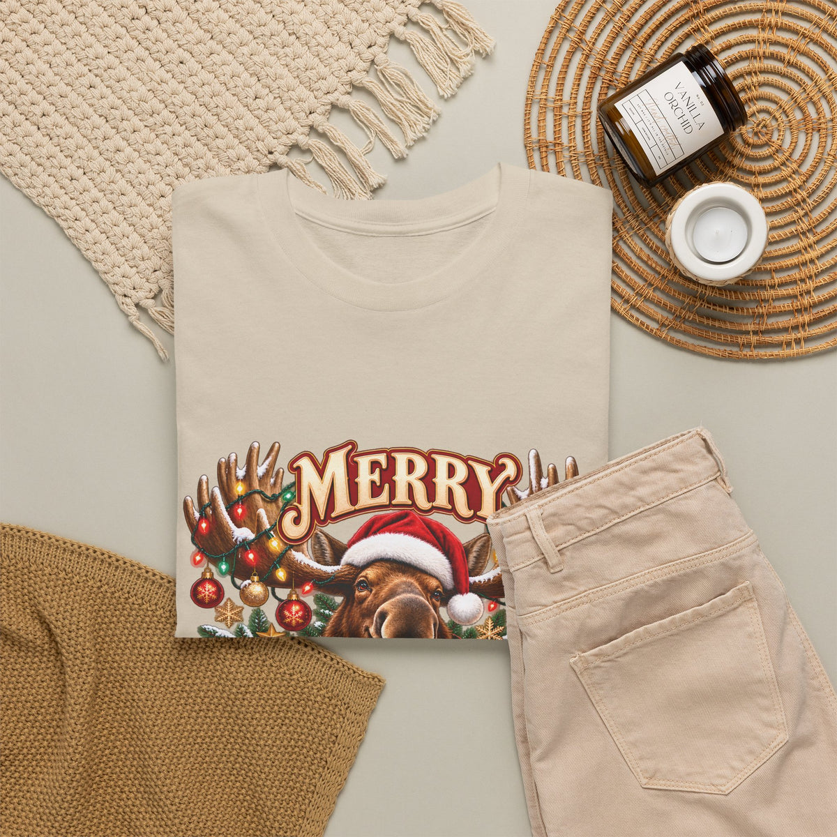 Merry Moosemas Christmas T-Shirt | Festive Moose Unisex Tee