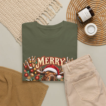 Merry Moosemas Christmas T-Shirt | Festive Moose Unisex Tee