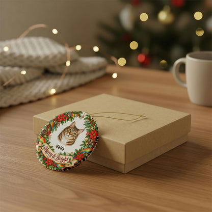 Personalized Pet Christmas Round Ornament | Merry & Bright