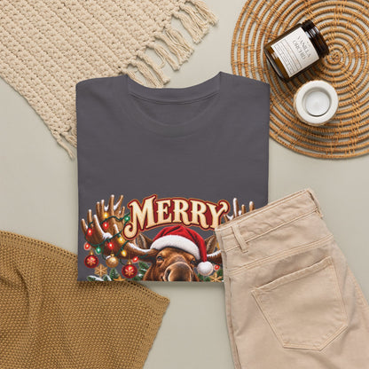 Merry Moosemas Christmas T-Shirt | Festive Moose Unisex Tee