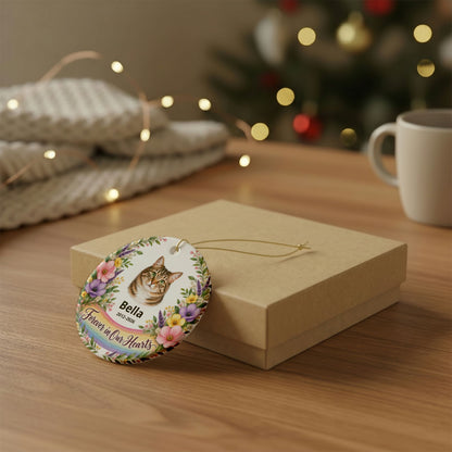 Personalized Pet Memorial Round Ornament | Forever in Our Hearts