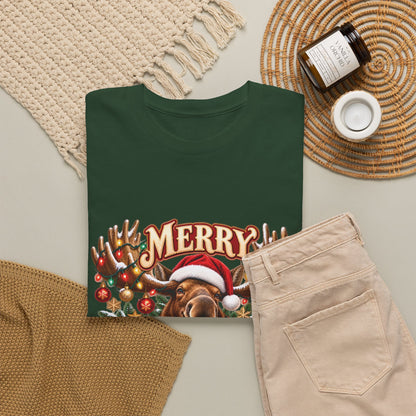 Merry Moosemas Christmas T-Shirt | Festive Moose Unisex Tee