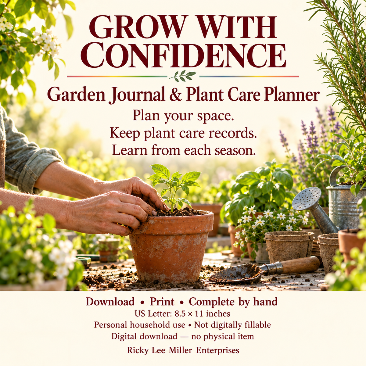 Garden Journal & Plant Care Planner | 10-Page Printable PDF