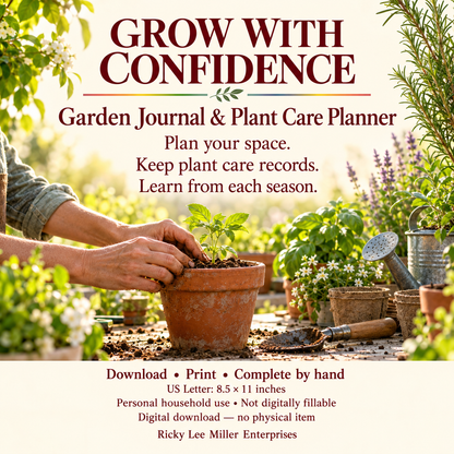 Garden Journal & Plant Care Planner | 10-Page Printable PDF