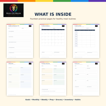 Healthy Meal Planning Printables Bundle | 14-Page PDF