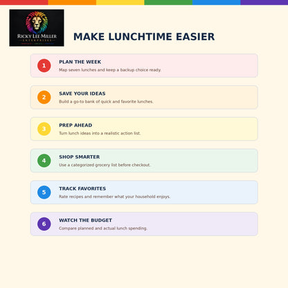Benefits of using the printable Lunch Planner for organized meals, preparation, and shopping