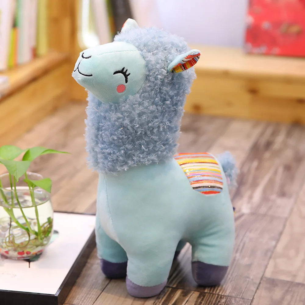 Alpaca Soft Toy Stuffed Smile Llama Plush Animals Sleeping Doll Kawaii Funny Cute Grass Plush Toy Gift for Kid 25CM Home Decor