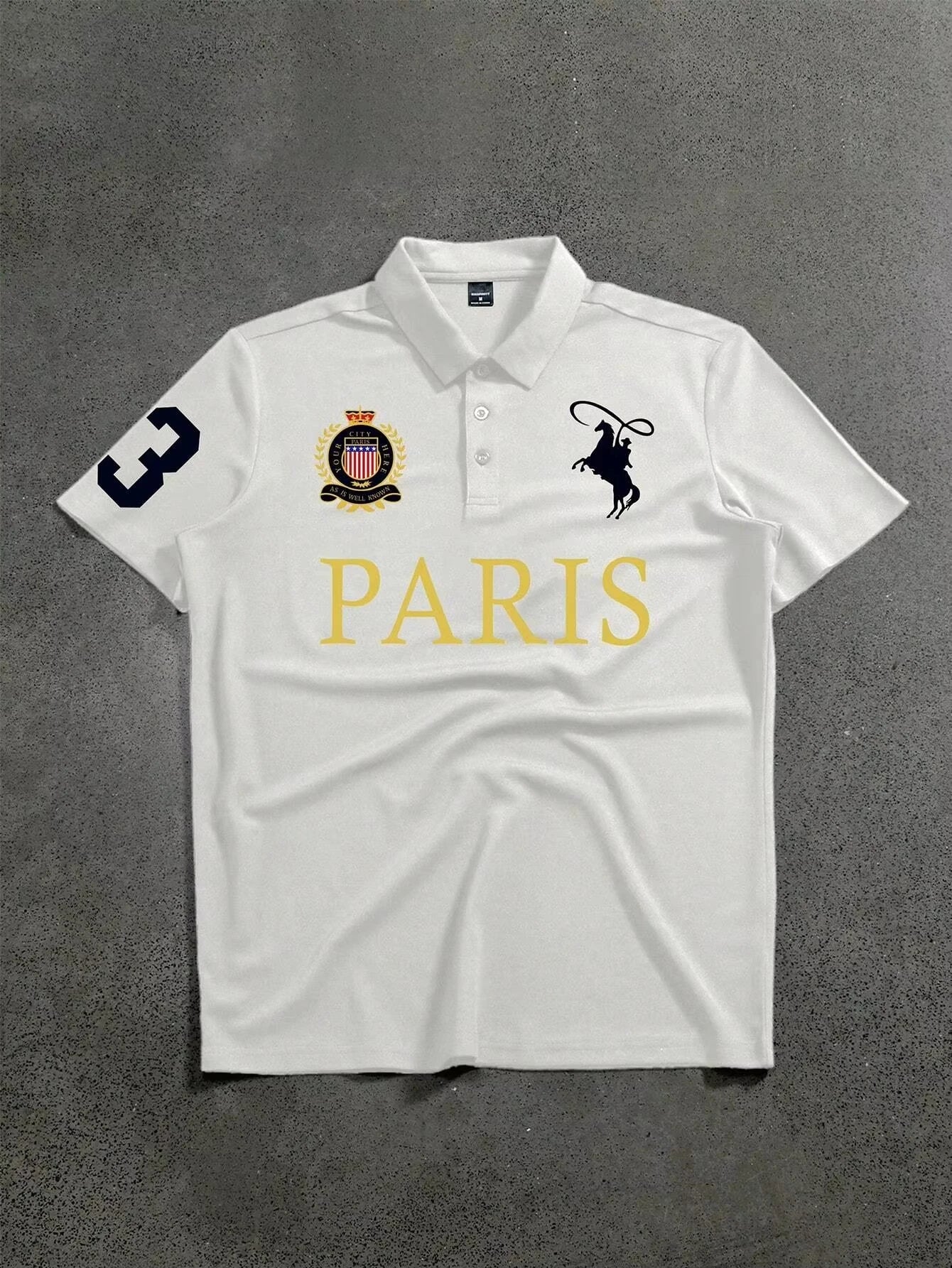 Manfinity Mode Men's Short Sleeve Polo Shirt Minimalist and Fashionable Suitable for Summer Street Printing Sports Style Polo