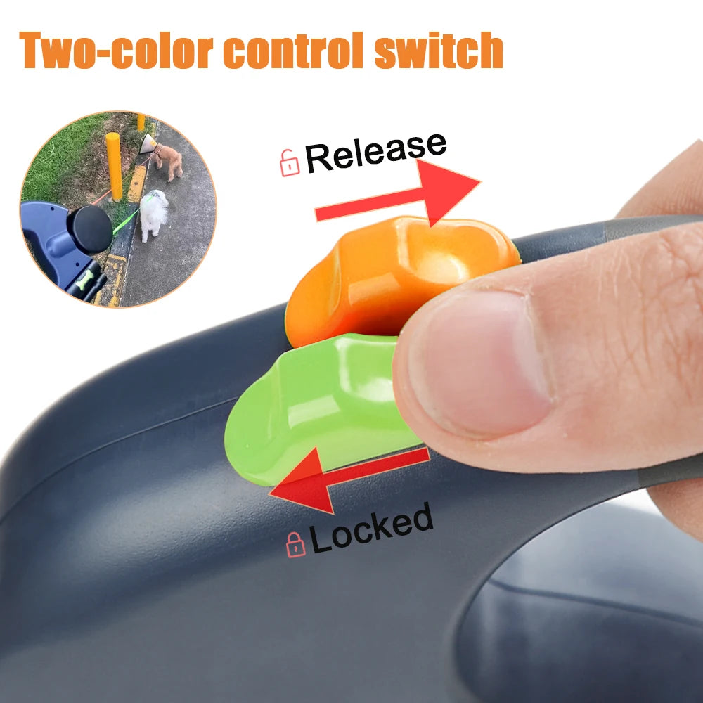 Dual Pet Leash for 2 Dogs Retractable Dog Traction Rope with Flashlight Outdoor Reflective Puppy Lead Strap Yorkie Accessories
