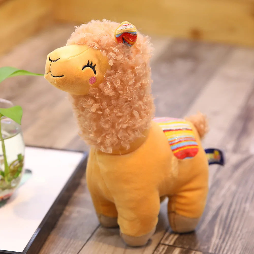Alpaca Soft Toy Stuffed Smile Llama Plush Animals Sleeping Doll Kawaii Funny Cute Grass Plush Toy Gift for Kid 25CM Home Decor