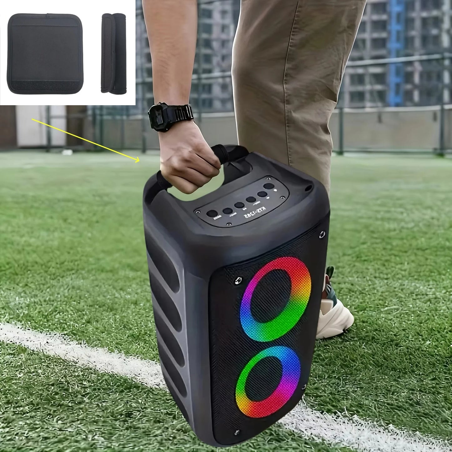 JBi Boombox 1/2/3 Speaker Handle Protector | Non-Slip Grip, Durable Textile Material,Compatible with JBi Boombox 1/2/3 Speakers