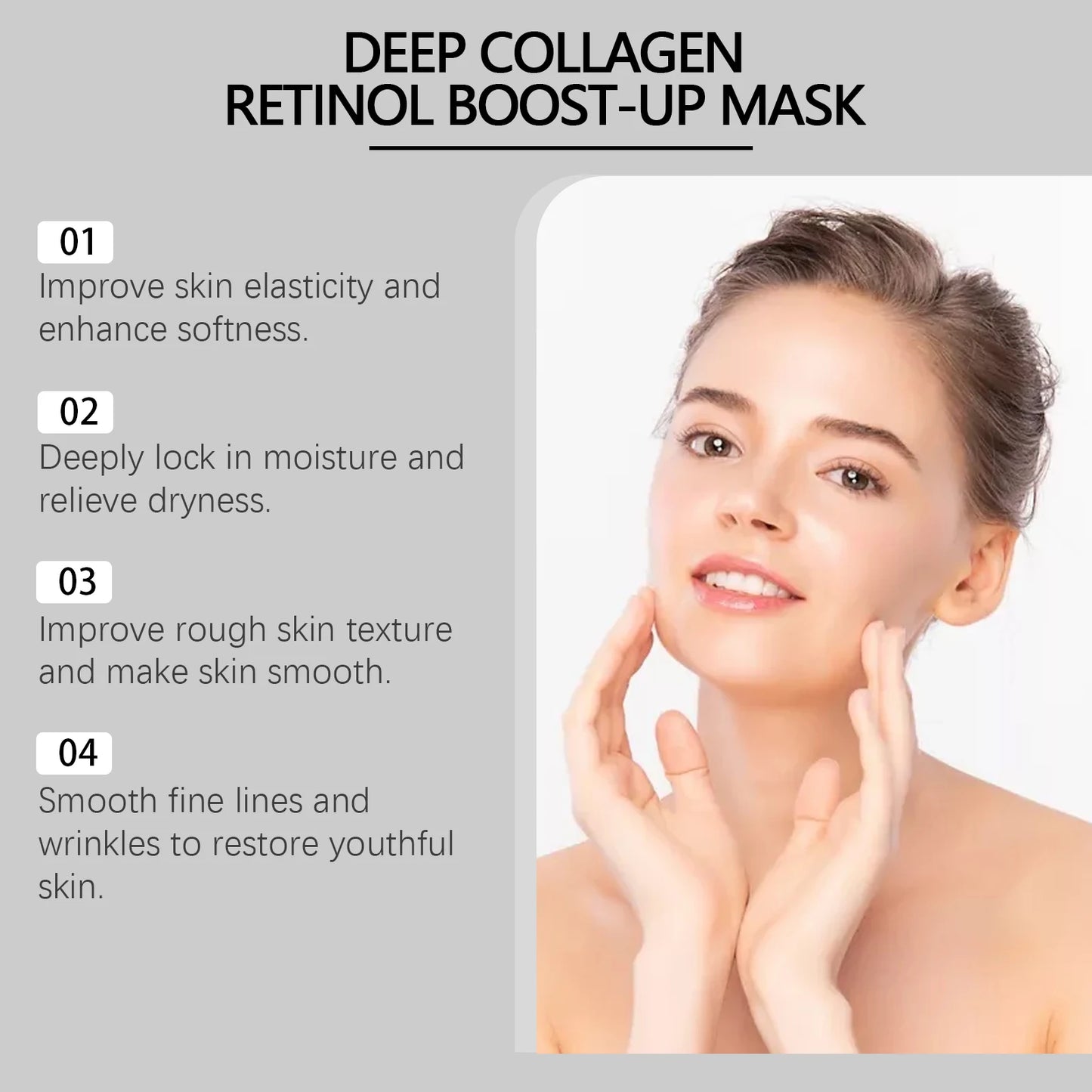 Portable Deep Collagen Mask Moisturizing Firming Nourish Pore Shrinking Smooth Brightening Skin Retinol Boost-Up Mask