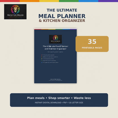 The Ultimate Meal Planner & Kitchen Organizer | 35-Page Printable PDF