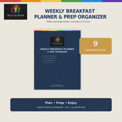 Weekly Breakfast Planner & Prep Organizer | 9-Page Printable PDF
