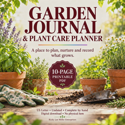 Garden Journal & Plant Care Planner | 10-Page Printable PDF